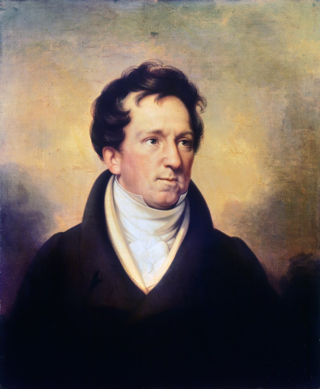 Charles Mathewsin (1776-1835), englantilaisen näyttelijän ja teatterijohtajan muotokuva, George Clintin (1770-1854) maalaus, öljy kankaalle tekijältä George Clint