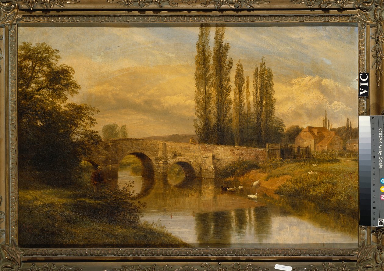Fittleworth Old Mill and Bridge, Rother, Sussex, 1880 tekijältä George Cole