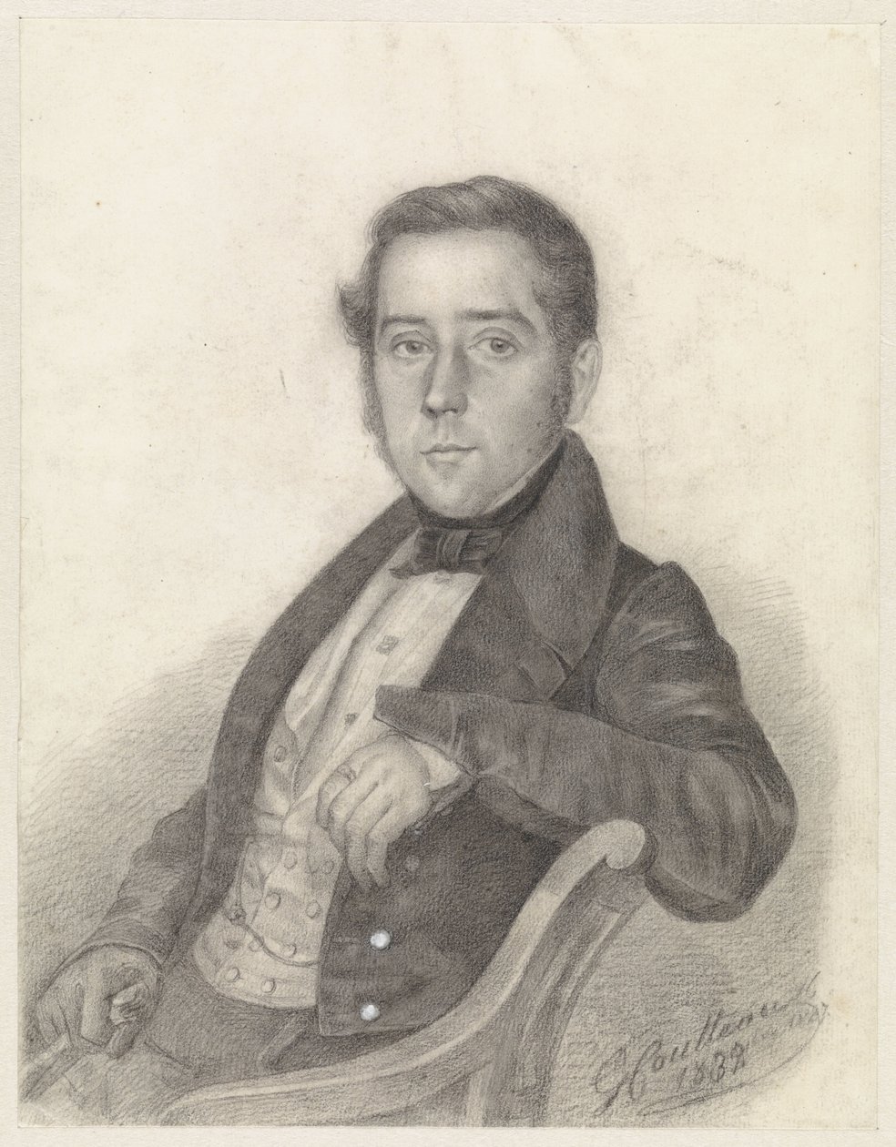 Istuvan herrasmiehen muotokuva tekijältä George Coutteau