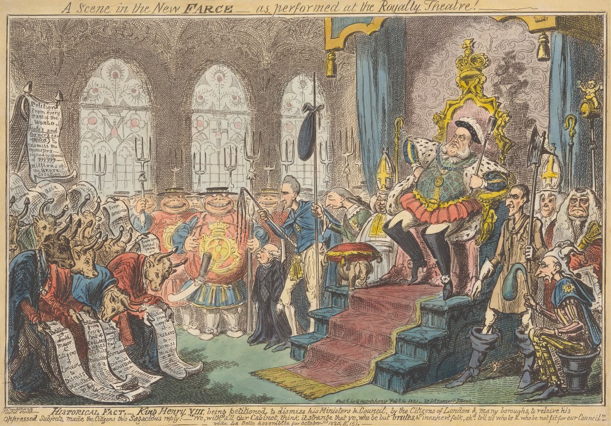 Kohtaus uudessa farssissa - kuten esitetään Royalty-teatterissa! tekijältä George Cruikshank