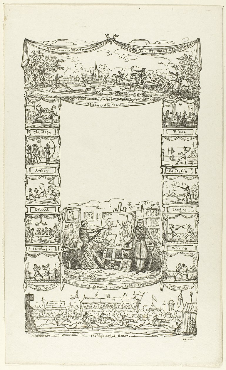 Anekdootit: Otsikkosivun reuna tekijältä George Cruikshank