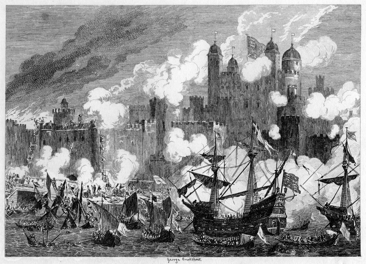 Suffolkin herttuan hyökkäys Saint Thomass Toweriin, 1554 1840. tekijältä George Cruikshank