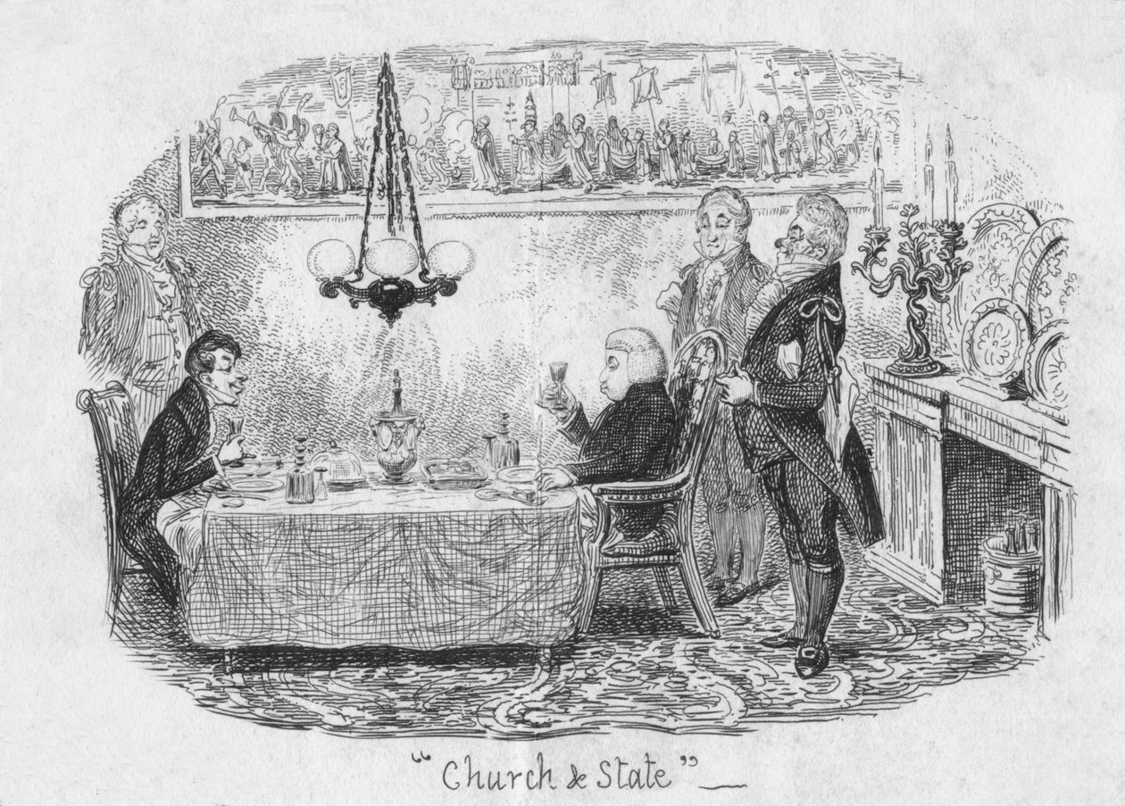 Kirkko ja osavaltio, 1829 tekijältä George Cruikshank