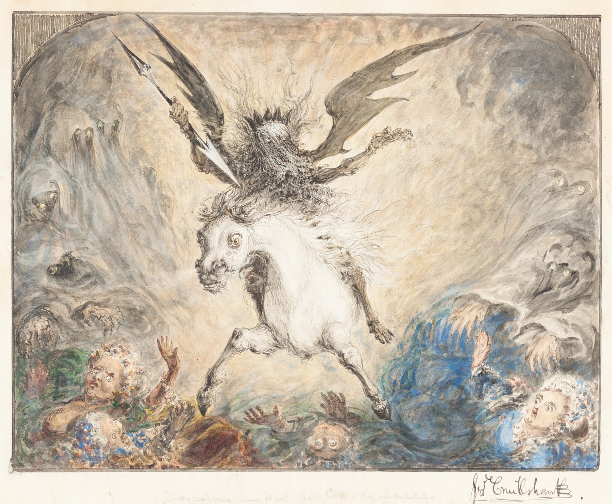 "Crinolina" - ja seuraukset [recto] tekijältä George Cruikshank