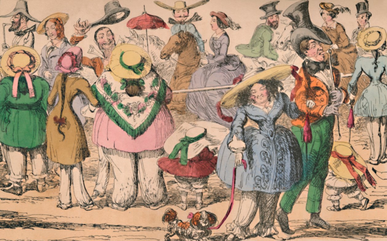 Cruikshanks Bloomers -näyttely Hyde Parkissa, 1852, c1870 tekijältä George Cruikshank