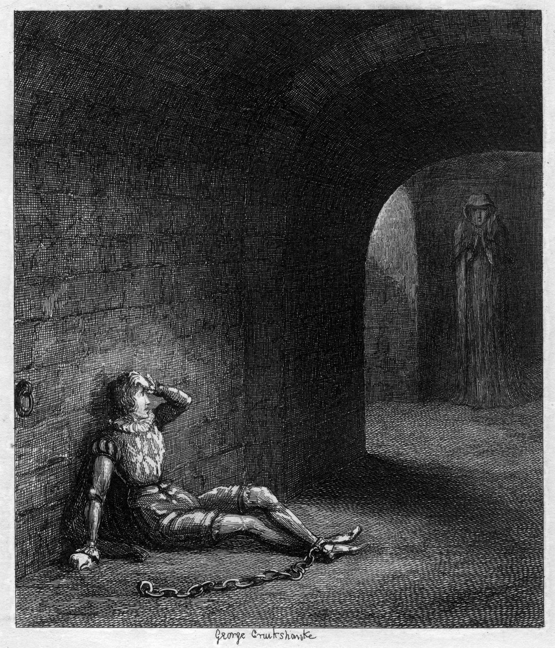 Cuthbert Cholmondeley yllättyi salaperäisen hahmon ilmestymisestä vuonna 1840 tekijältä George Cruikshank