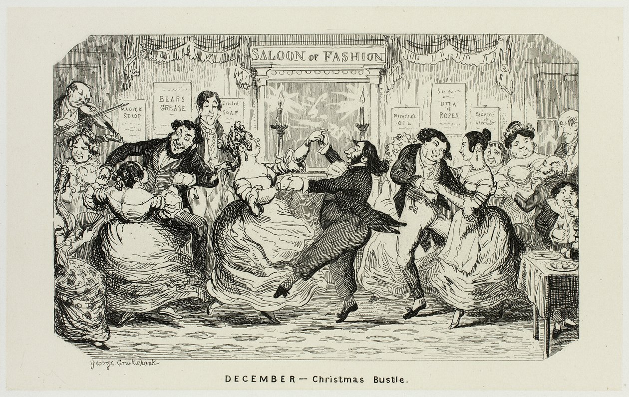 Joulukuu - Christmas Bustle from George Cruikshank