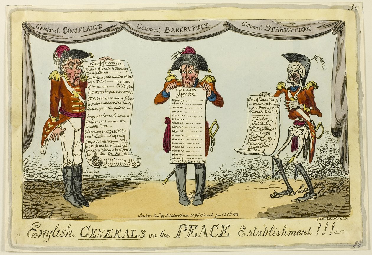 Englantilaiset kenraalit rauhanturvajoukoille!!! tekijältä George Cruikshank