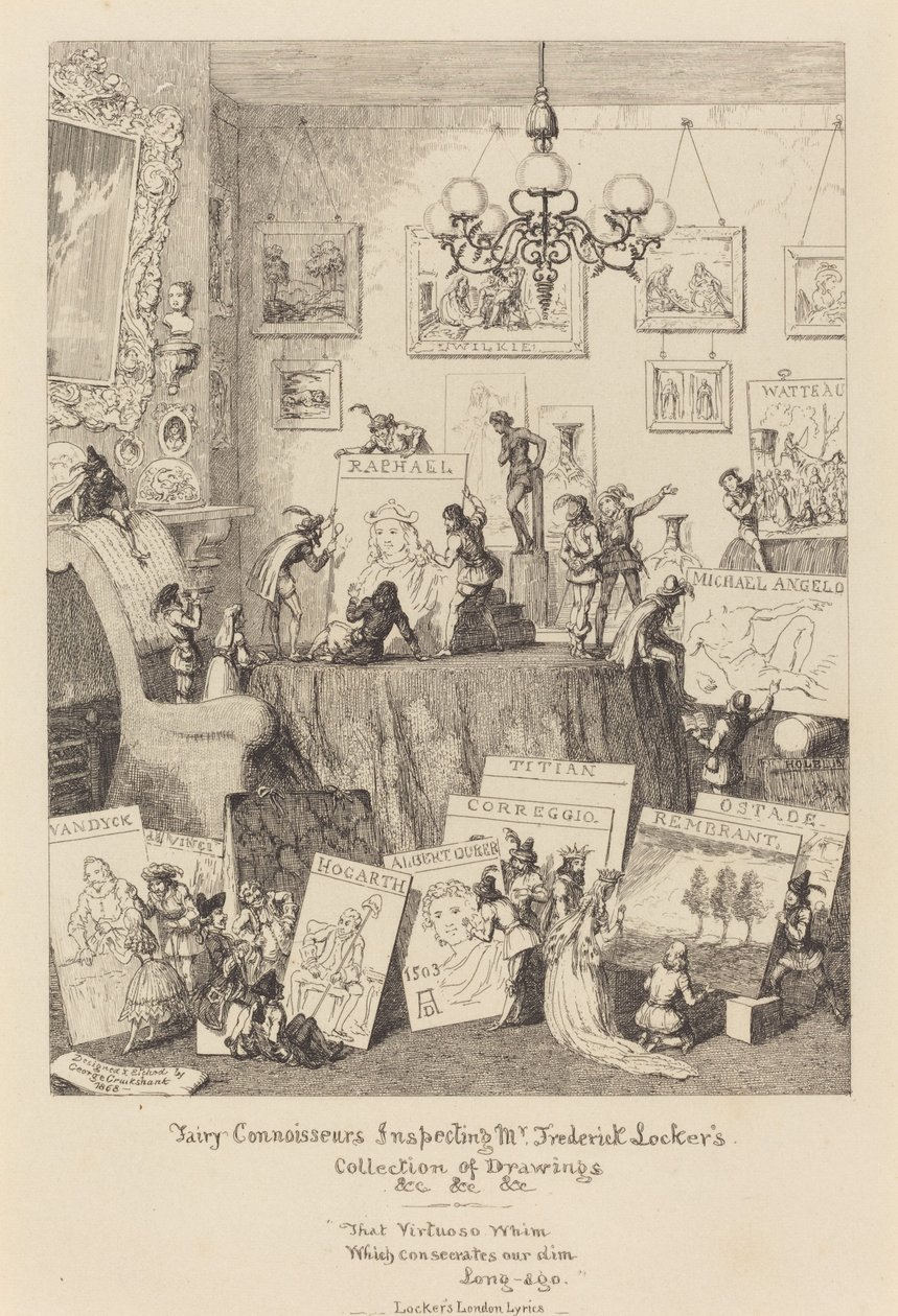 Keijutuntijat tarkastelevat Frederick Lockerin piirustuskokoelmaa tekijältä George Cruikshank