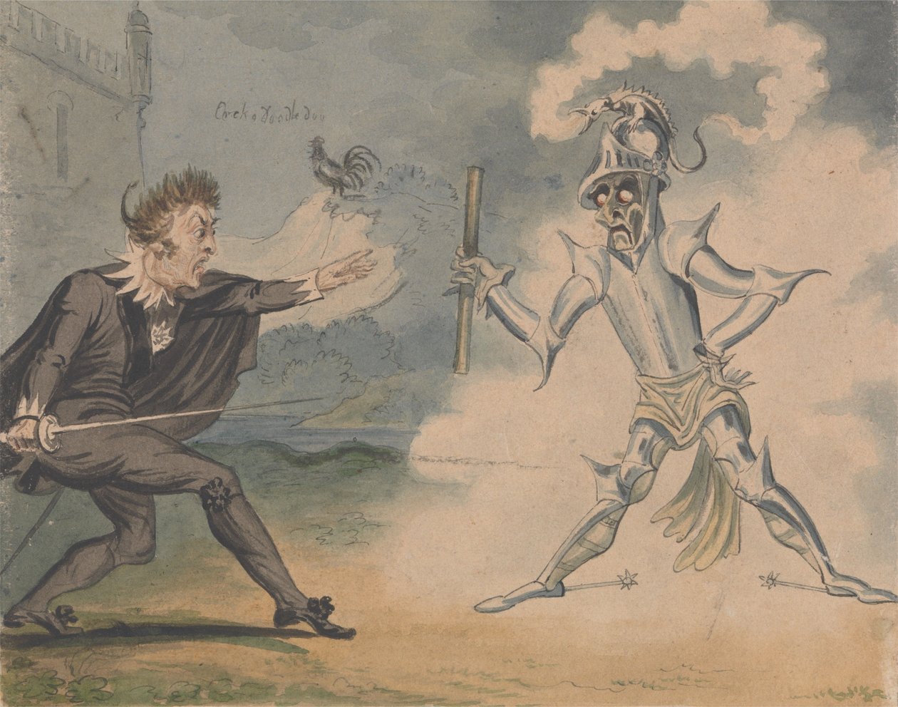Hamlet ja aave, n. 1825 tekijältä George Cruikshank