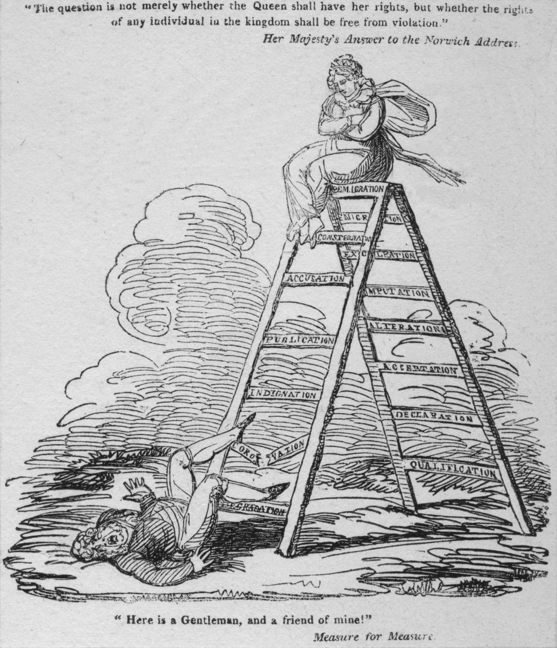 Tässä on herrat ja ystäväni!, c1820. tekijältä George Cruikshank