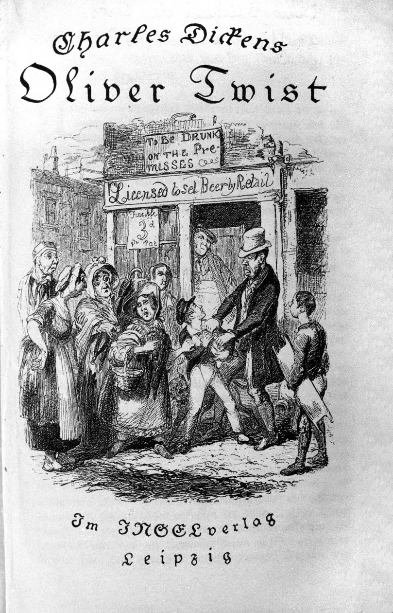 Kuvitus "" Oliver Twist" (Olivier) Charles Dickens (1812-1870), George Cruikshank (1792-1878). tekijältä George Cruikshank
