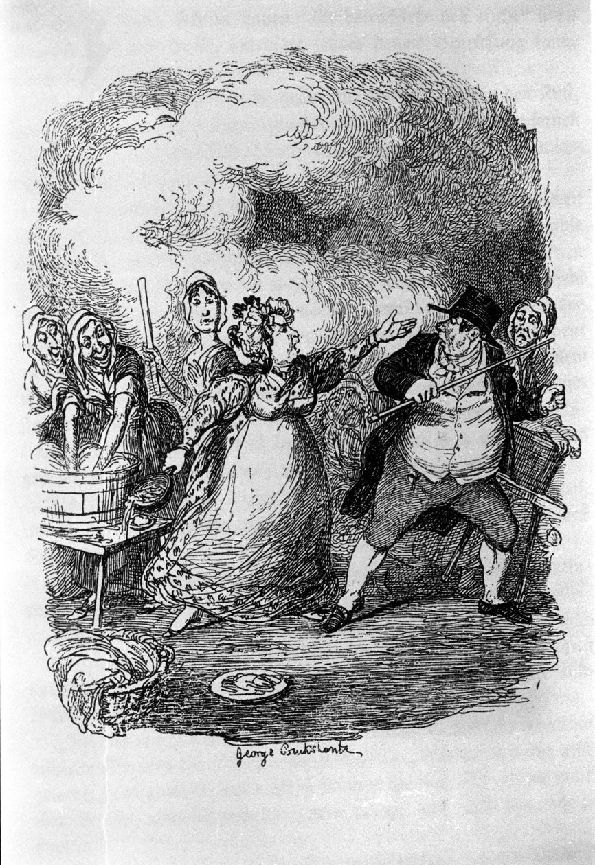Kuvitus "" Oliver Twist" (Olivier) Charles Dickens (1812-1870), George Cruikshank (1792-1878). tekijältä George Cruikshank