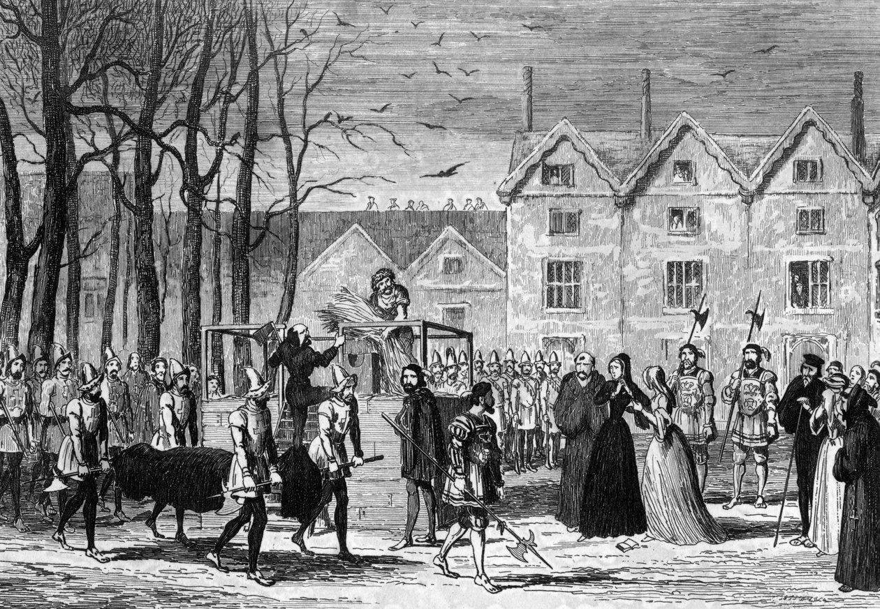 Lady Jane Gray tapaa miehensä ruumiin matkalla telineille, 1554 1840 tekijältä George Cruikshank