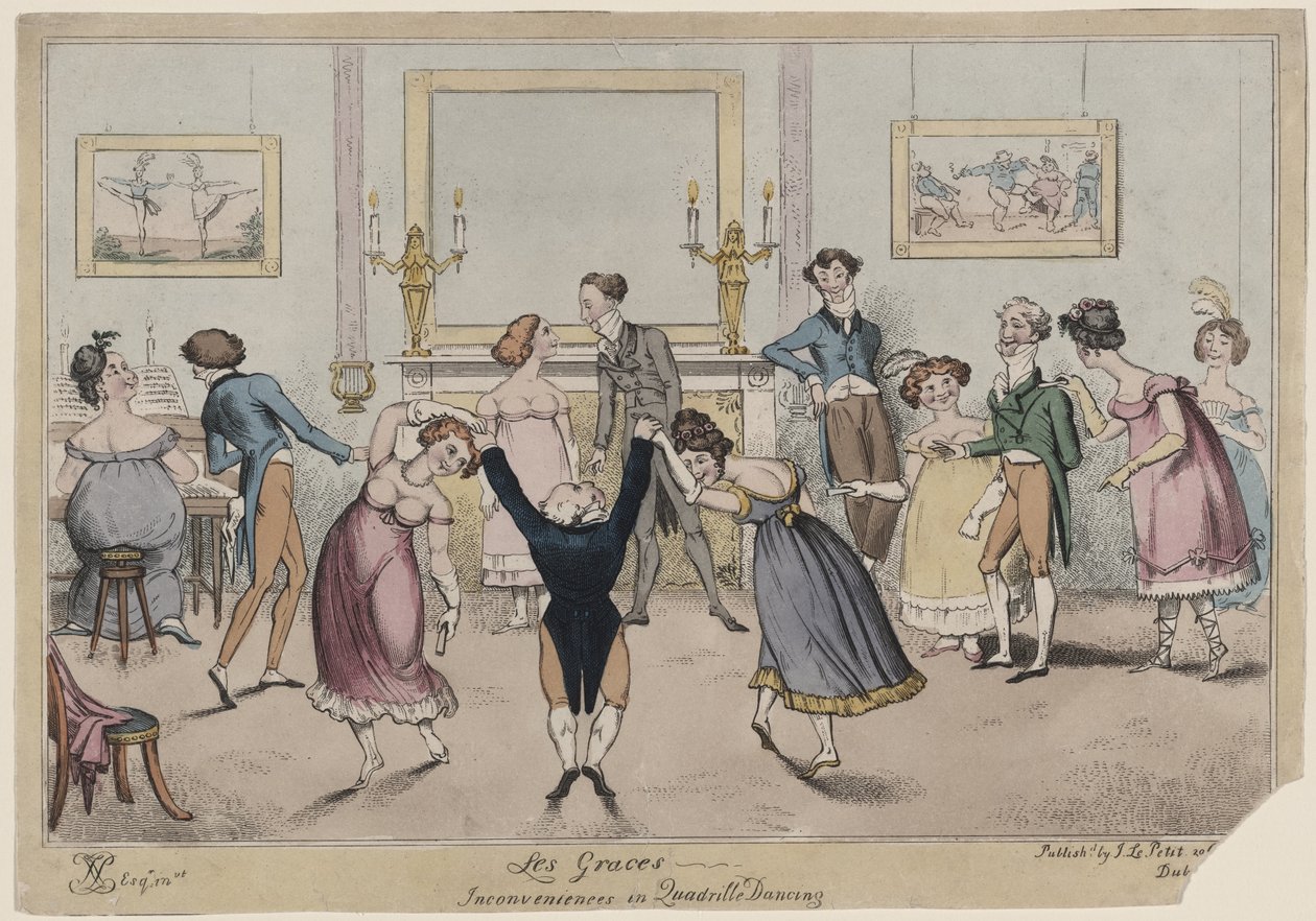 Les Graces, Haitat Quadrille-tanssissa tekijältä George Cruikshank
