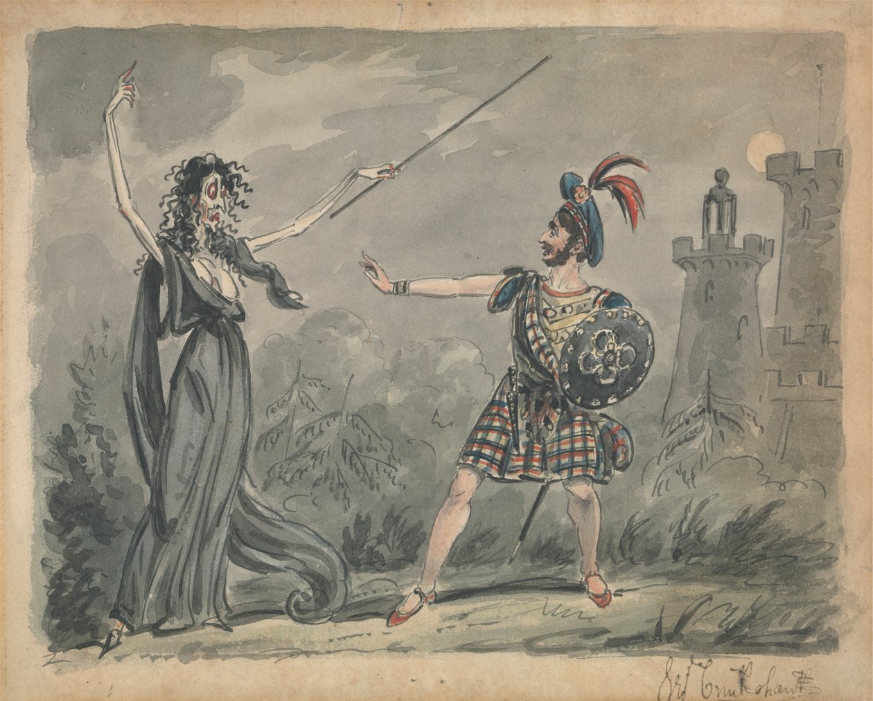 Macbeth ja noita tekijältä George Cruikshank
