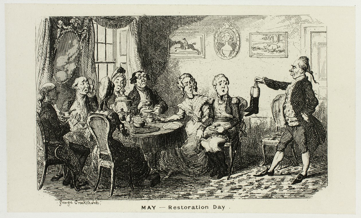 Toukokuu - George Cruikshankin teräspiirrosten entisöintipäivä The Comic Almanacksille: 1835-1853 tekijältä George Cruikshank