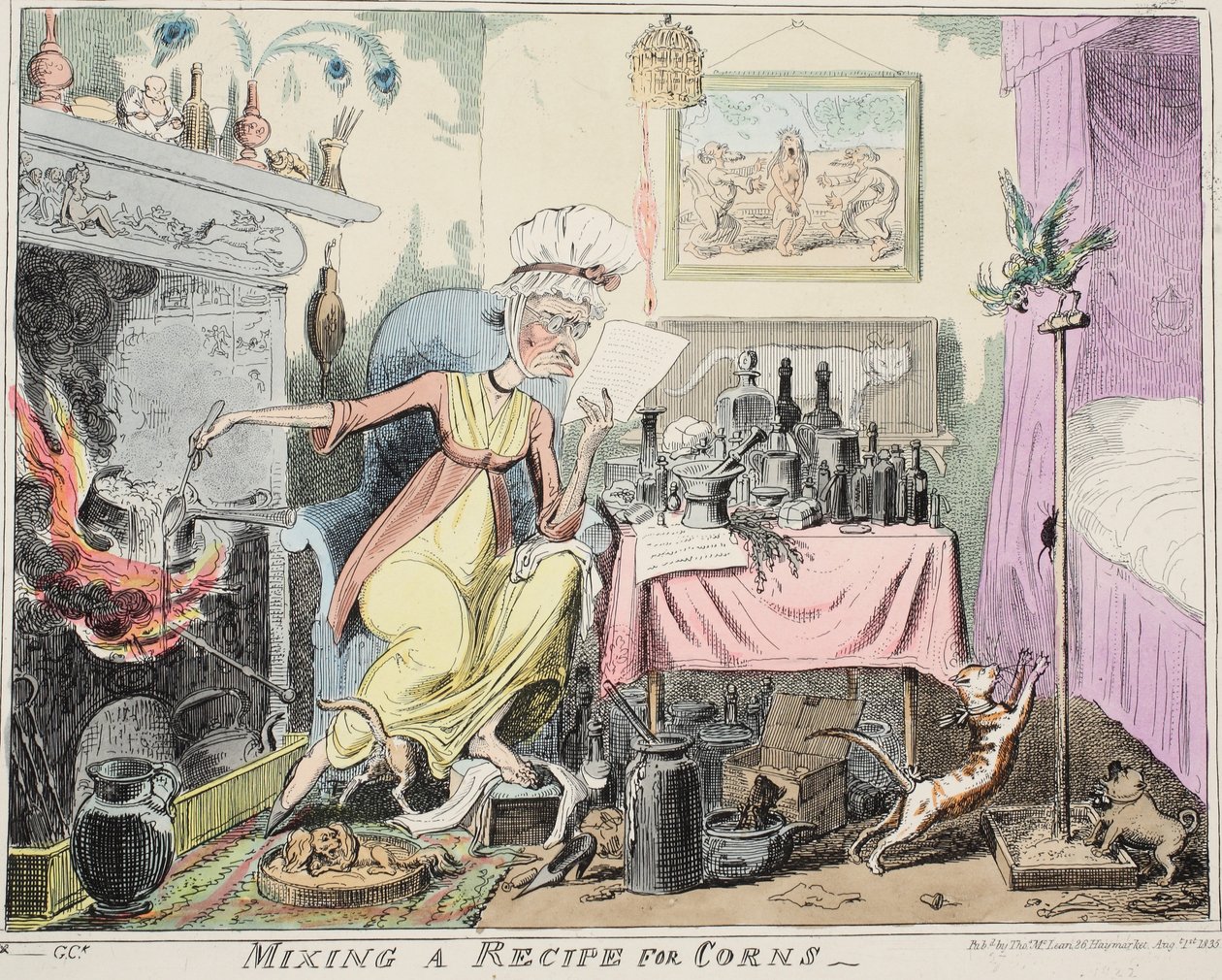 Sekoitus Resepti varsille, pub. 1835 (käsinvärinen kaiverrus) tekijältä George Cruikshank