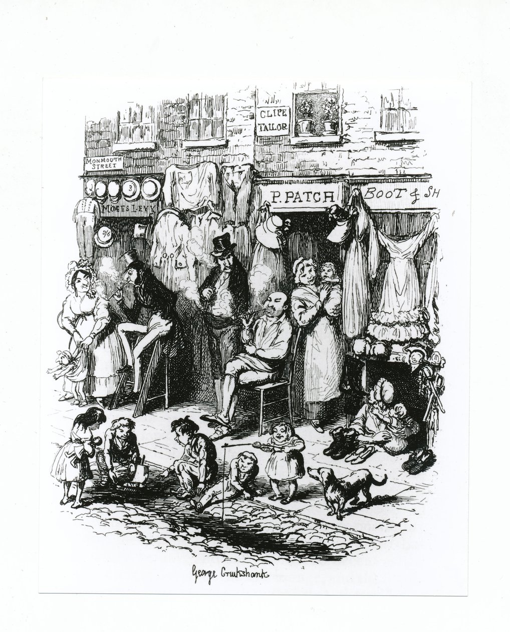 Monmouth Street, noin 1836 tekijältä George Cruikshank