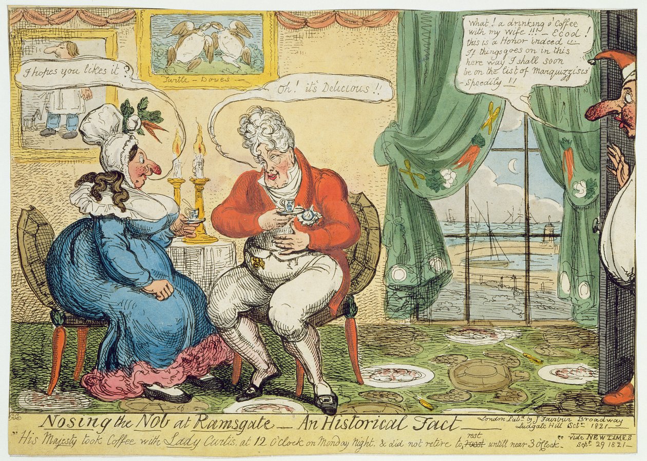 Nosing the Nob Ramsgatessa, 1821 tekijältä George Cruikshank