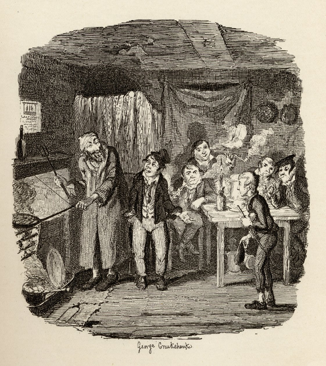 Oliver esitteli kunnioitetun vanhan herrasmiehen Charles Dickensin (1812-70) julkaisusta Oliver Twistin seikkailut 1838, julkaisija Chapman und Hall, 1901 tekijältä George Cruikshank