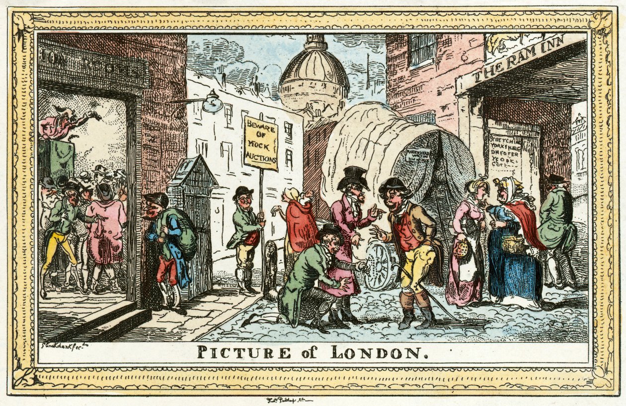 "Kuva Lontoosta", 1820 tekijältä George Cruikshank