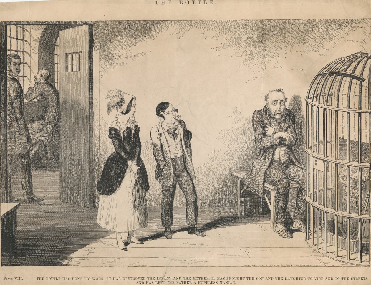 Kuva VIII: Pullo on tehnyt tehtävänsä tekijältä George Cruikshank