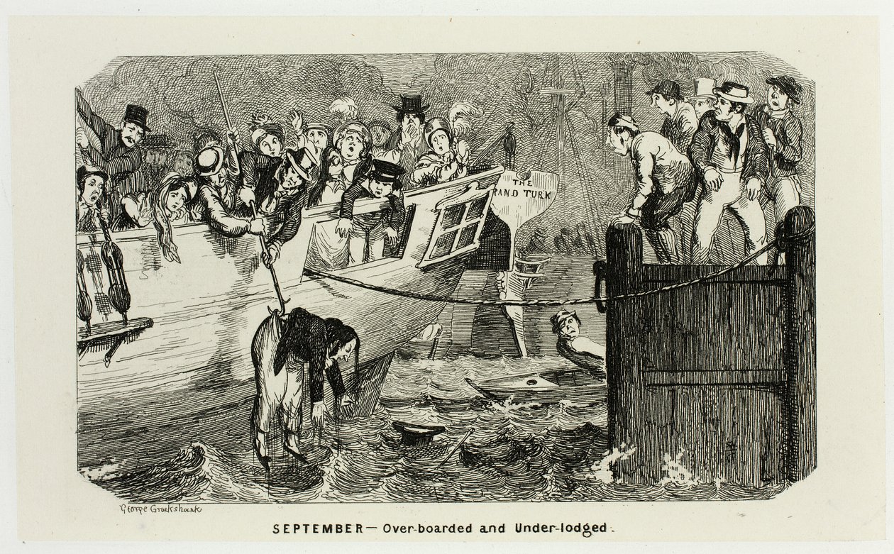 Syyskuu - Yli- ja alivarustettu George Cruikshankin teräskaiverruksista The Comic Almanacksiin: 1835-1853 tekijältä George Cruikshank