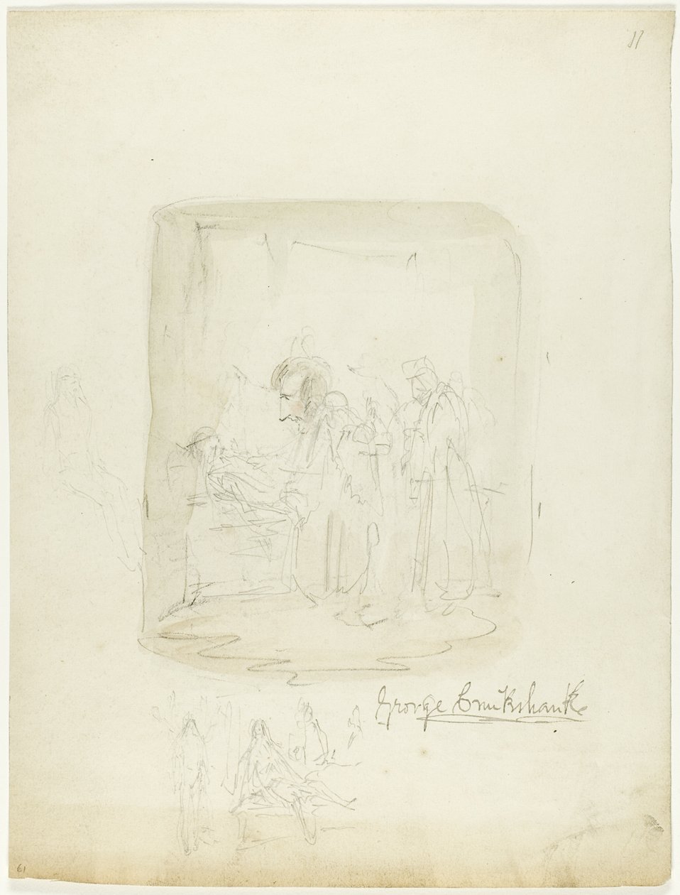 Luonnosarkki, jossa omakuva tekijältä George Cruikshank
