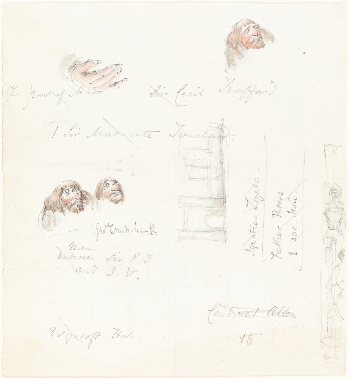 Luonnoksia groteskeista kasvoista tekijältä George Cruikshank