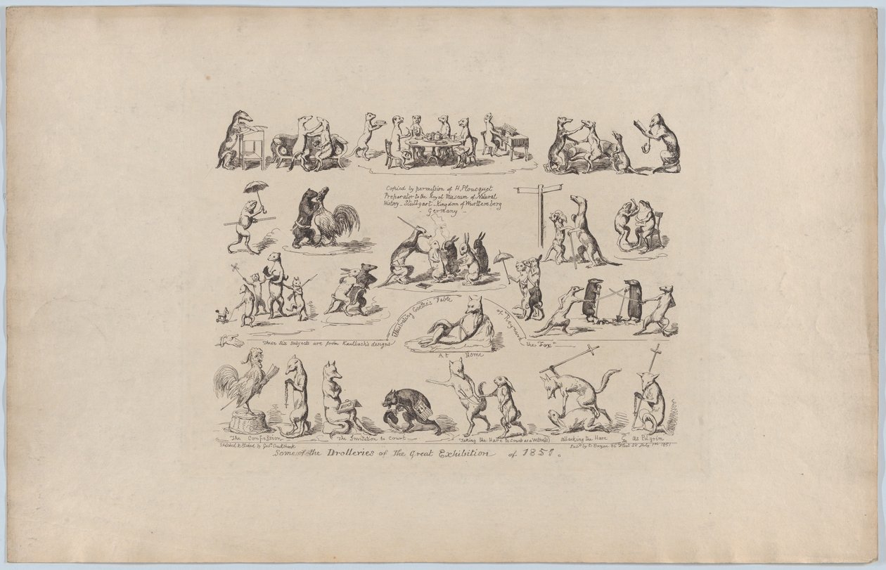 Jotkut suuren näyttelyn drolleriesista, 1851, 1851. tekijältä George Cruikshank