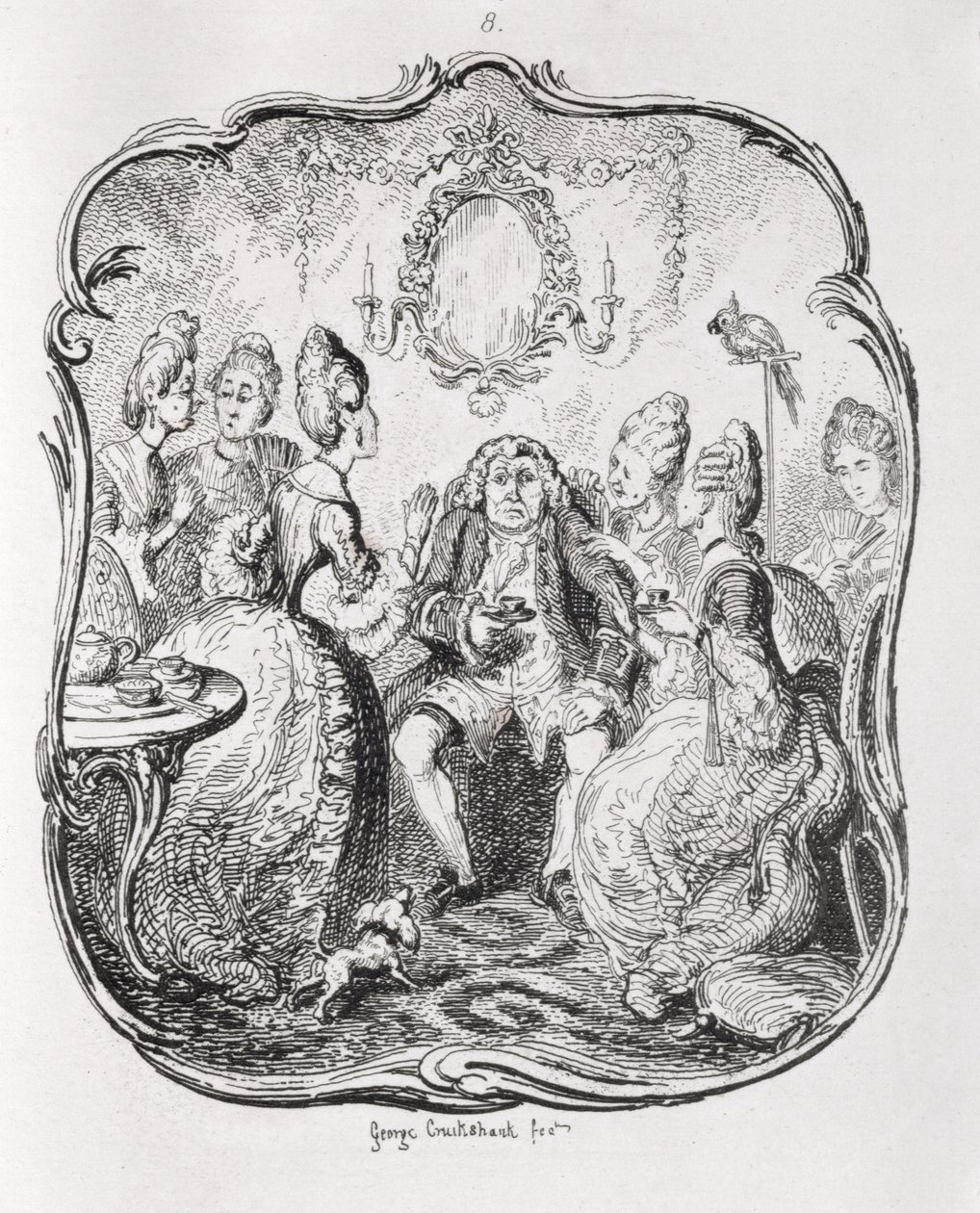 Squire Western ja hänen Lady Cousins -teoksesta "Tom Jones, Löytäjän historia", taiteilijan kaiverrettu, kuvitus teoksesta "The Works of Henry Fielding", pub. kirjoittanut Henry G. Bohn, 1853 tekijältä George Cruikshank