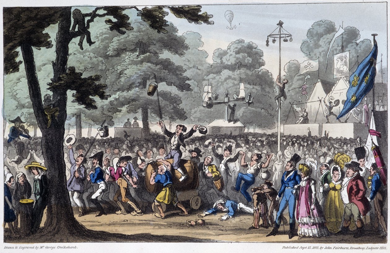 St Louis Fête: la canaille - elokuvassa "Elämä Pariisissa", kirjoittaja David Carey, Lontoo tekijältä George Cruikshank
