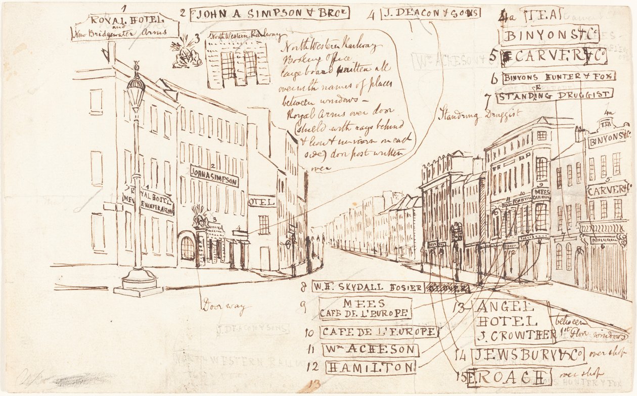 Street Perspective, jossa on toimipaikat tekijältä George Cruikshank