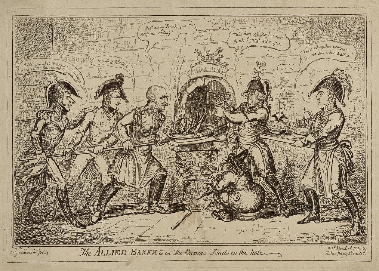 The Allied Bakers tai The Corsican Toad in the Hole, julkaistu 1. huhtikuuta tekijältä George Cruikshank