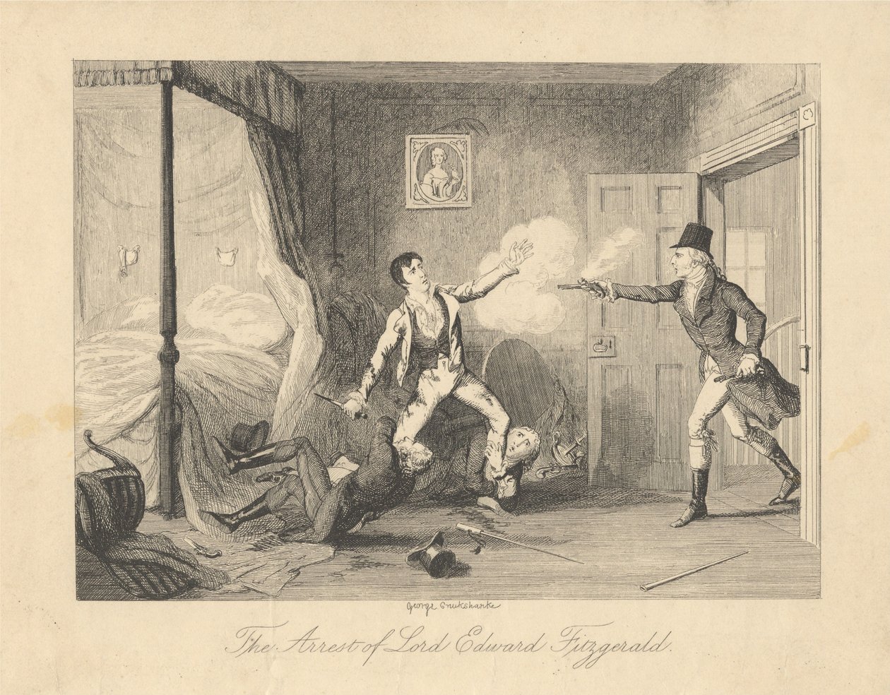 Lordi Edward Fitzgeraldin pidätys tekijältä George Cruikshank
