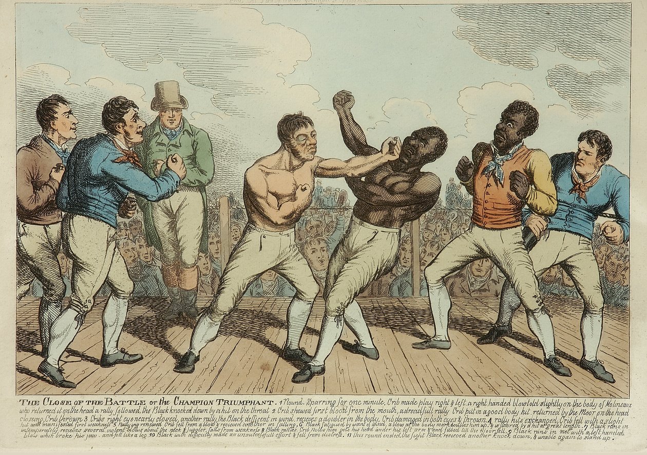 Taistelun voitto (värillinen etsaus) tekijältä George Cruikshank