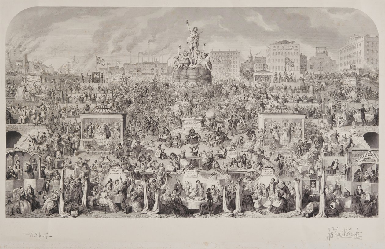 Yhteiskunnan juomistapa tai Bacchuksen palvonta tekijältä George Cruikshank