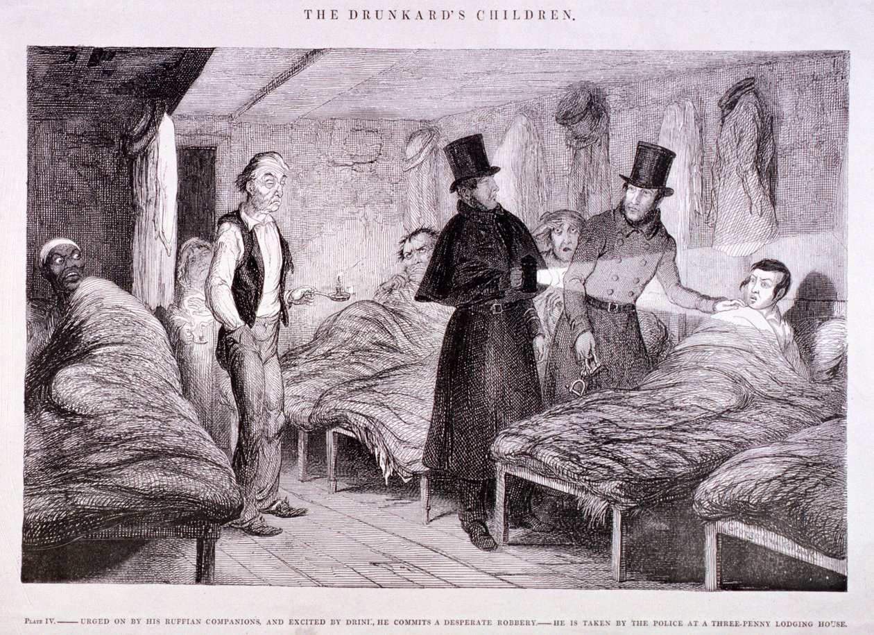 Drunkardin lapset, n. 1847 tekijältä George Cruikshank