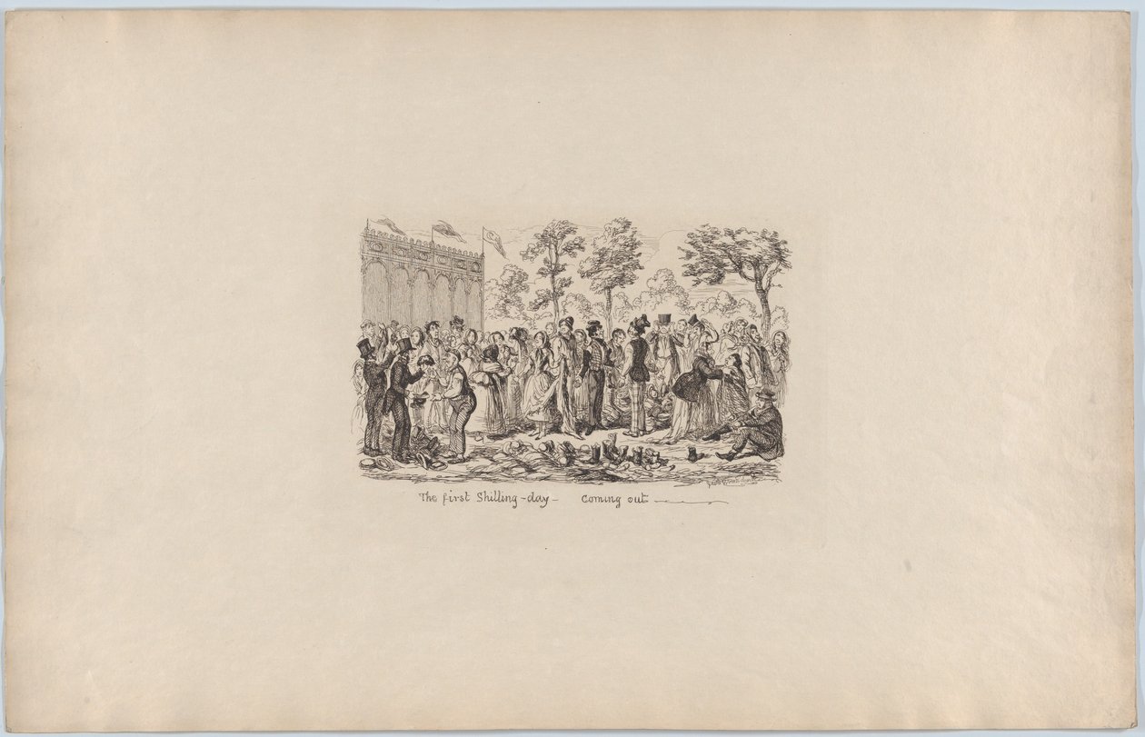 Ensimmäinen šillinkipäivä - ilmestyy, 1851, 1851. tekijältä George Cruikshank
