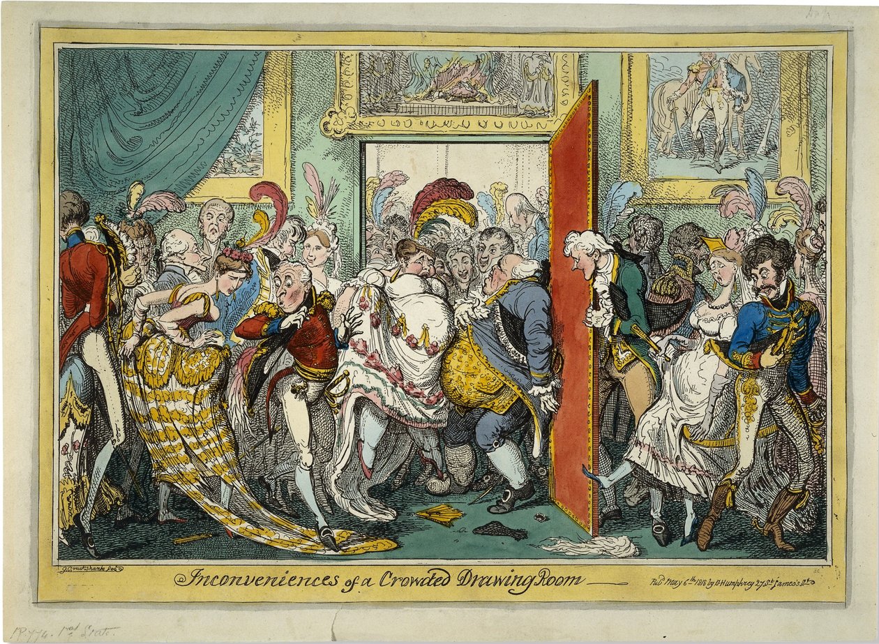 Ahtaan salongin haitat, 1818 tekijältä George Cruikshank