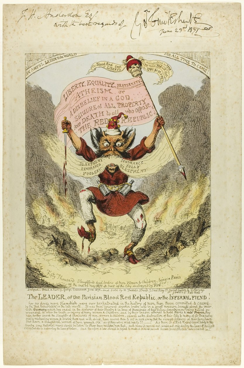 Pariisin verenpunaisen tasavallan johtaja tekijältä George Cruikshank