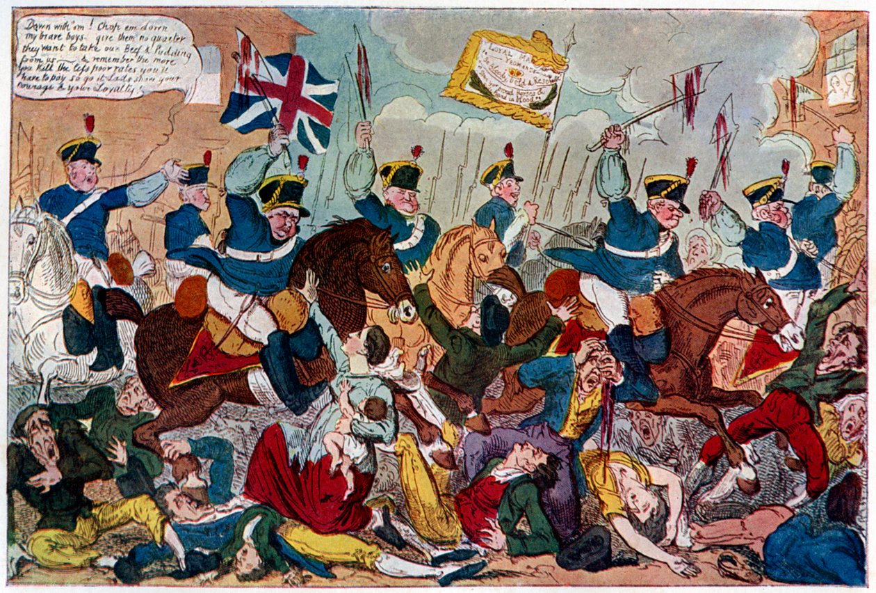 Peterloon verilöyly eli britit iskevät kotiin, 1819 1904. tekijältä George Cruikshank