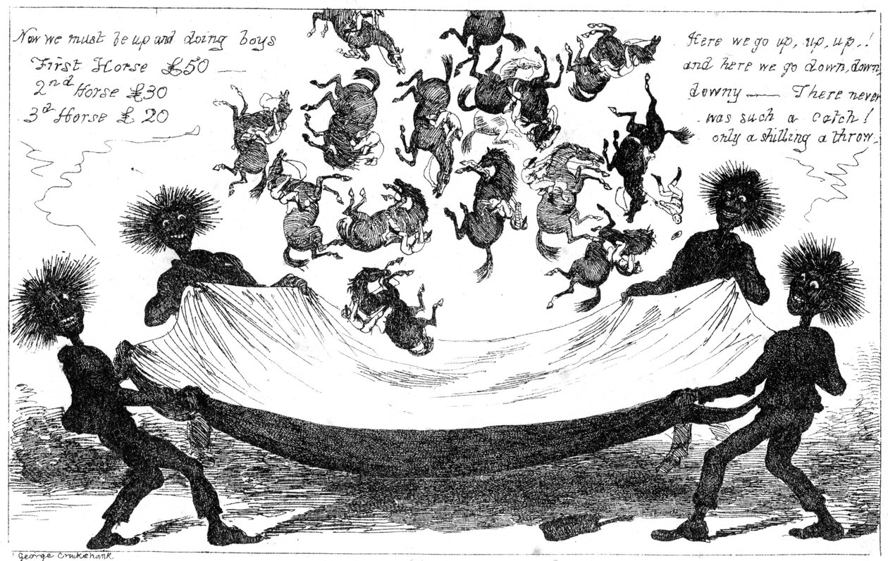 Monster Sweeps, Toss Up varten Derby, 1800-luku. tekijältä George Cruikshank