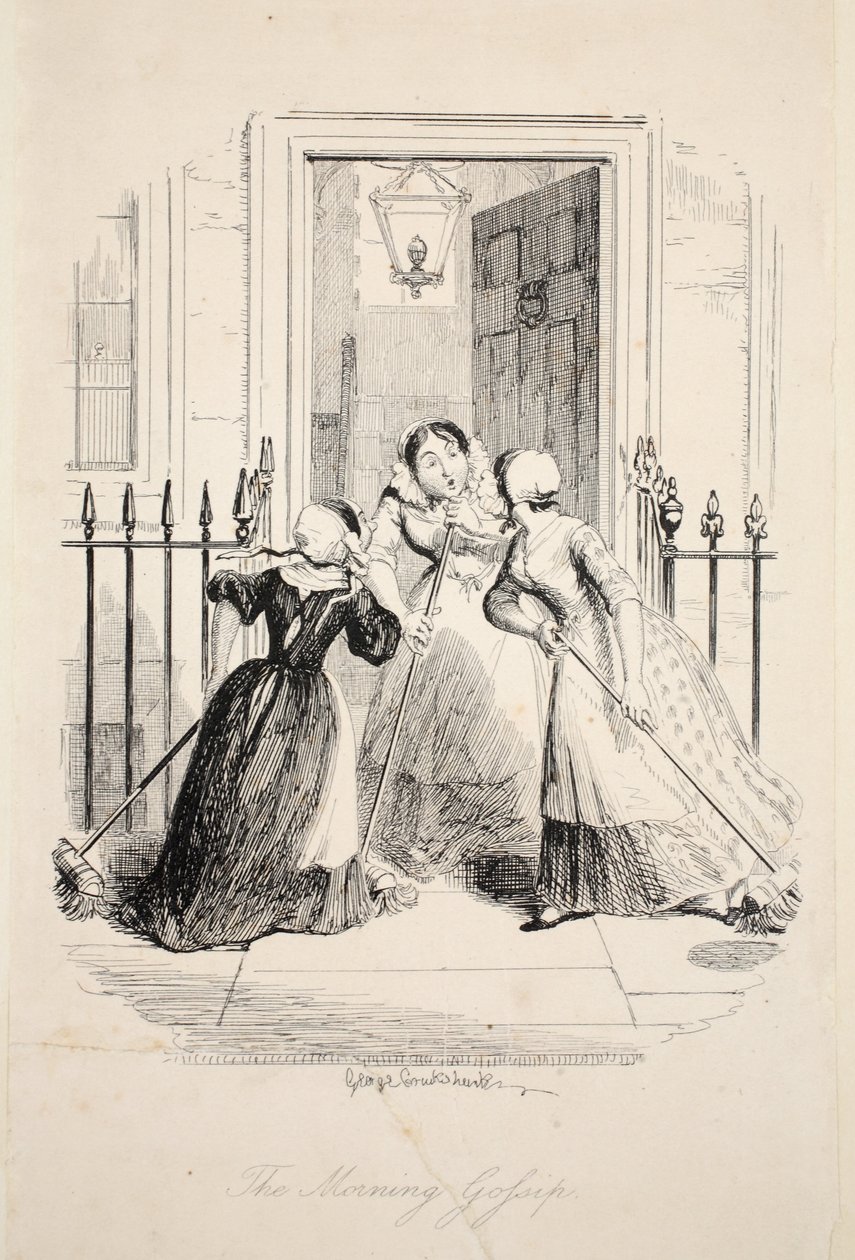 The Morning Gossip, Life Greatest Plague of Life, pub. 1847 tekijältä George Cruikshank