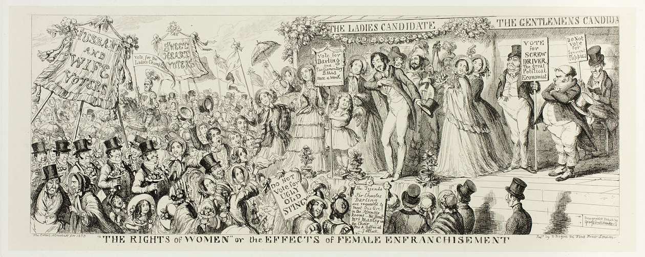 "The Rights of Women" eli naisten oikeuksien toteutumisen vaikutukset George Cruikshankin teräsveistoksista The Comic Almanacks -teoksiin: 1835-1853 tekijältä George Cruikshank