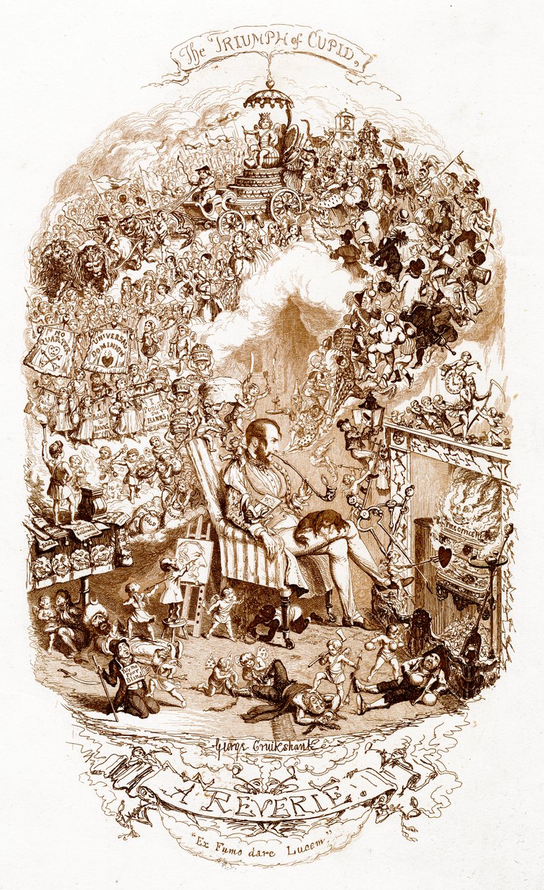 Cupidon voitto, 1800-luku. tekijältä George Cruikshank