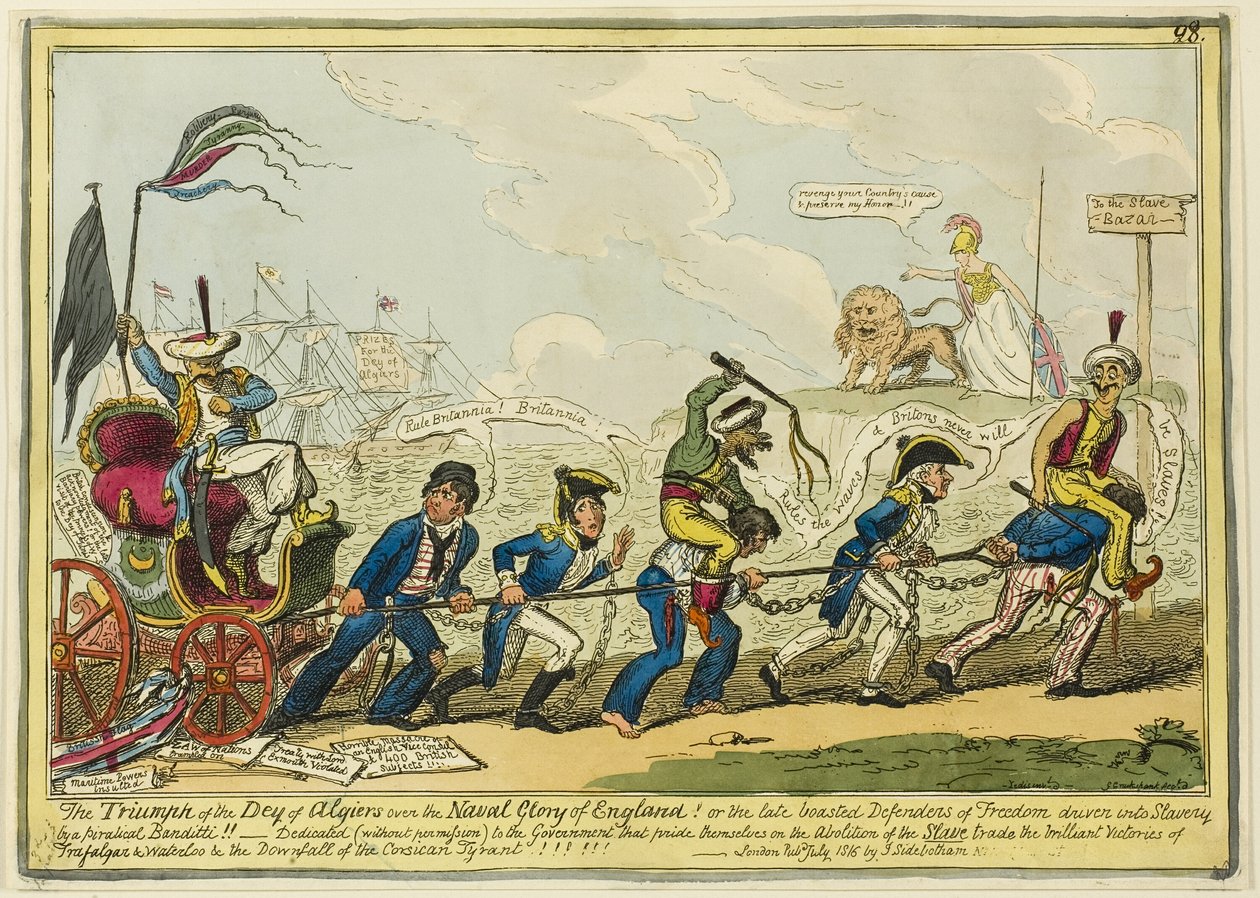 Algerin deyn voitto Englannin merivoimien loistosta!!! tekijältä George Cruikshank