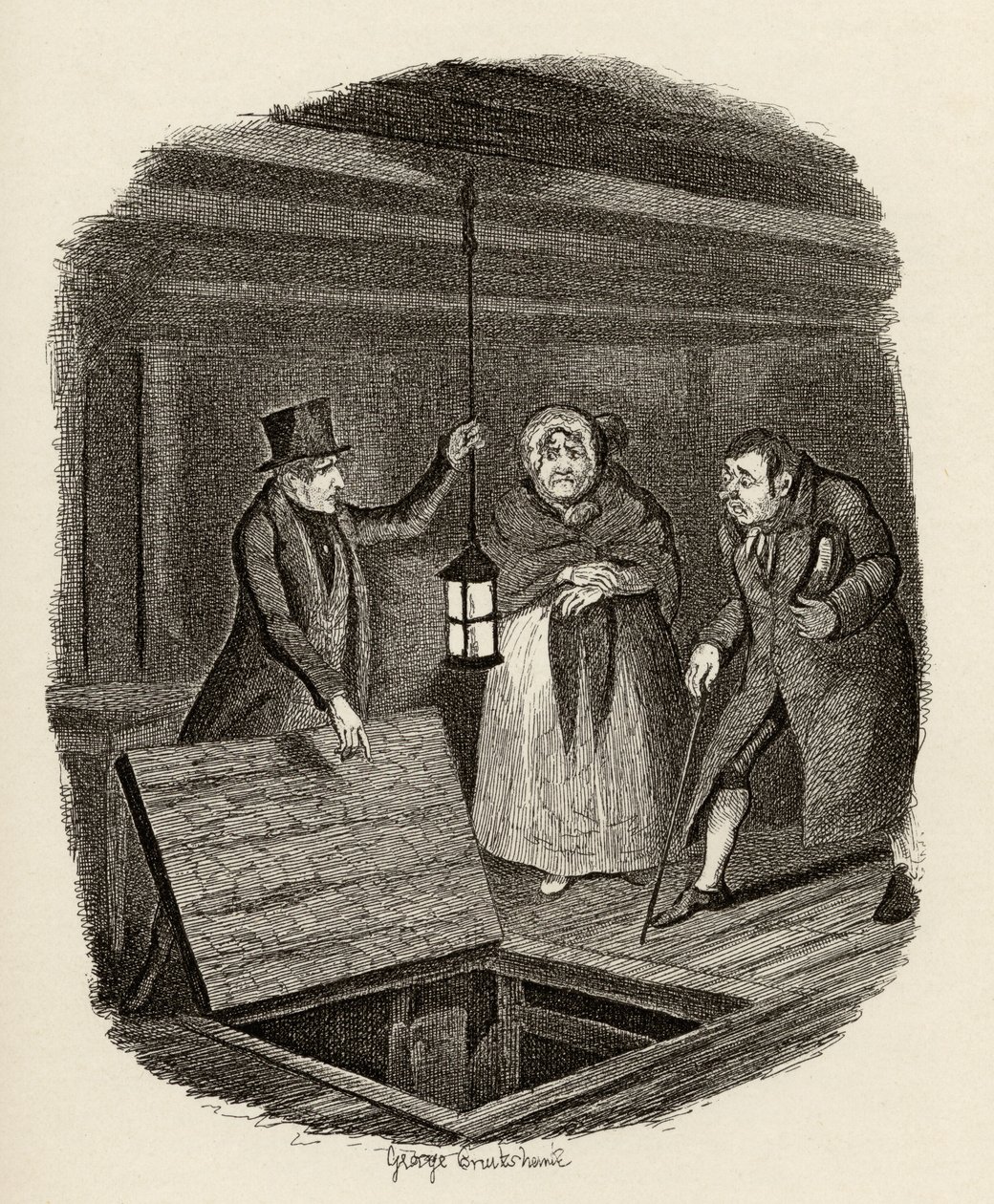 Todisteet tuhotaan Charles Dickensin (1812-70) 1838 kirjasta The Adventures of Oliver Twist, julkaisija Chapman und Hall, 1901 tekijältä George Cruikshank