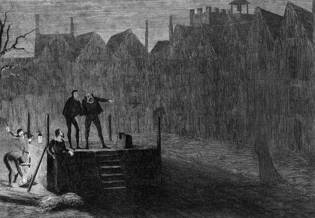 Teloitusta edeltävänä yönä 1554 1840 tekijältä George Cruikshank